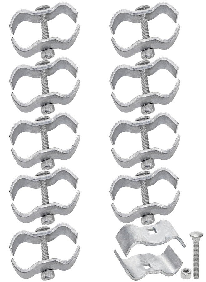 WRINGKIT 10 Pack Dog Kennel Clamps, 1-3/8" Chain Link Fence Panel Clamps, Galvanized Pipe Panel Frames, Chain Link Fence Hardware for Temporary Dog Kennels, Chicken Coops, Metal Cage - Image 1